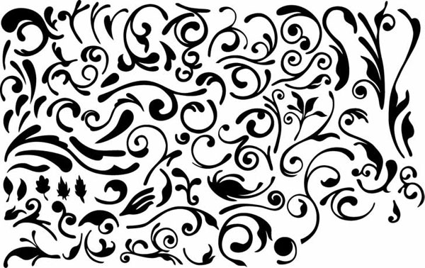 Series of black and white design elements vector material -4 (simple pattern)