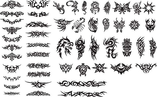 Series of black and white design elements vector material -15 (Totem)