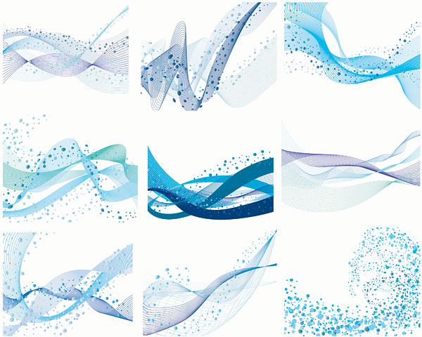 Waves, lines, wavy lines vector material