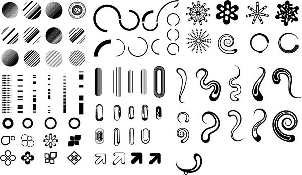 Series of black and white design elements vector material -3 (simple graphics)