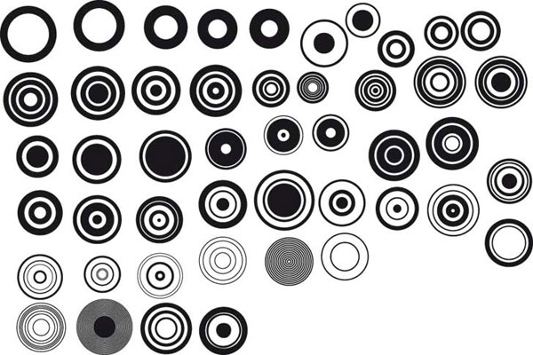 Series of black and white design elements vector material -1 (Simple Round)