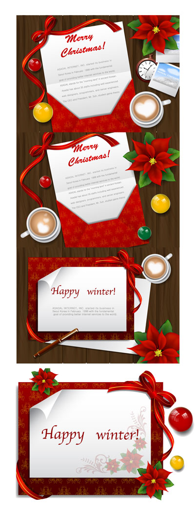 Christmas greeting cards Desktop Vector material