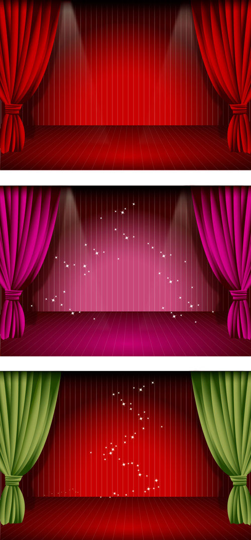 stage curtain vector