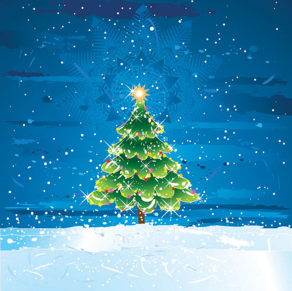 Snow tree vector material