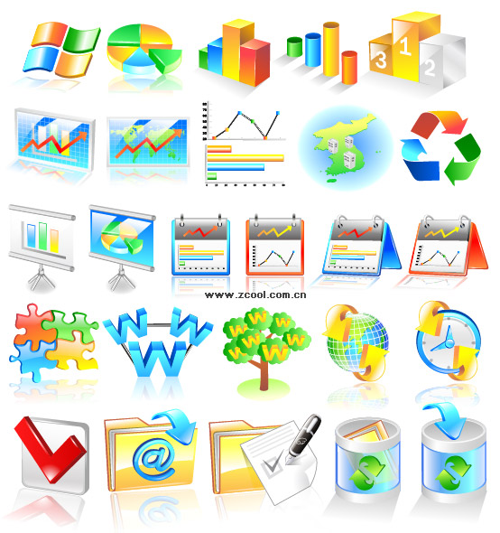 Financial Statistics categories icon vector material