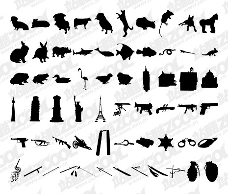 1000 album various silhouette vector material-10
