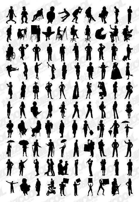1000 album various silhouette vector material-5