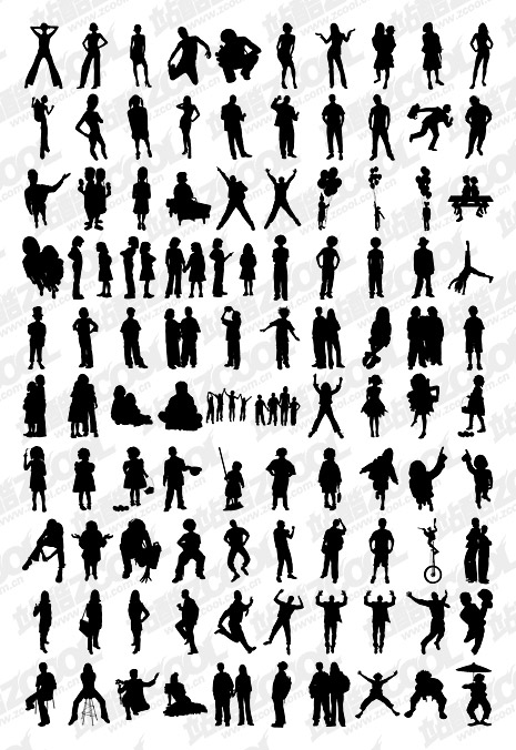 1000 album various silhouette vector material-4