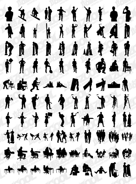 1000 album various silhouette vector material-1