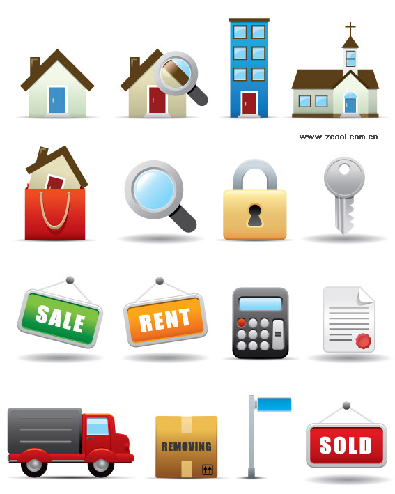 A set of exquisite decoration shopping icon vector material