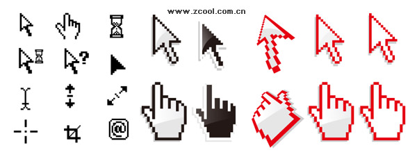 System of the mouse pointer vector material