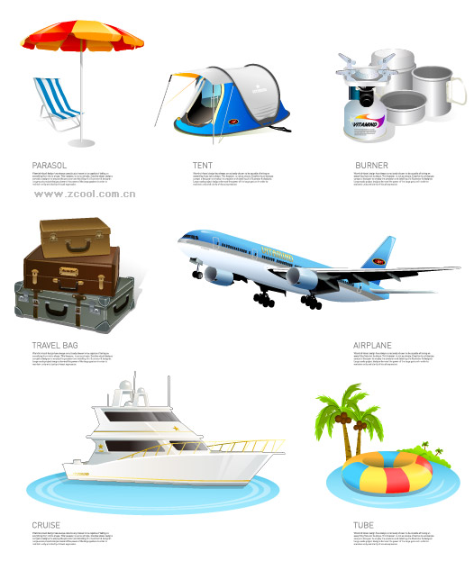 Tourism travel icon vector material