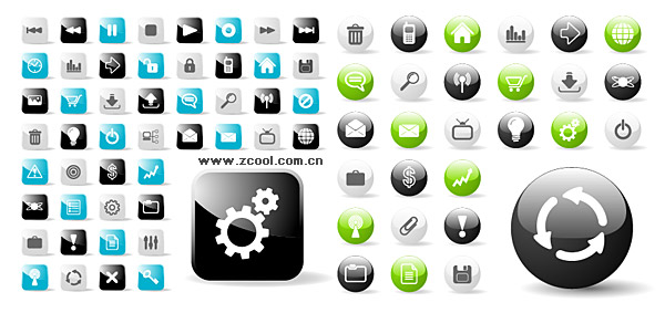 web2.0 web design round with a square icon icon vector material