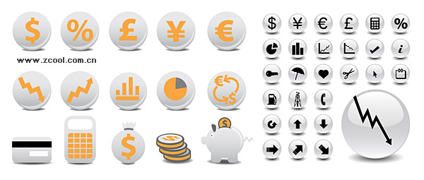 round financial icon vector material