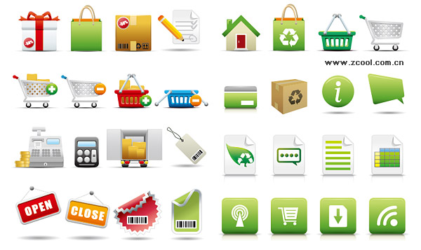 exquisite shopping category icon vector material