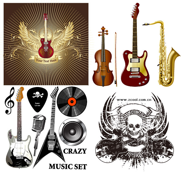 Musical instruments vector material