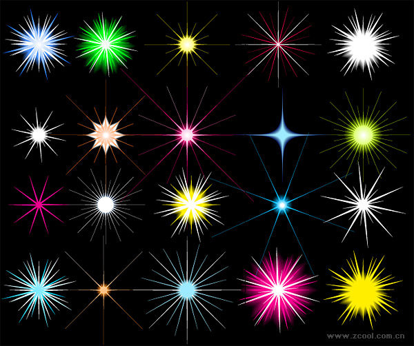Stars shining color vector material
