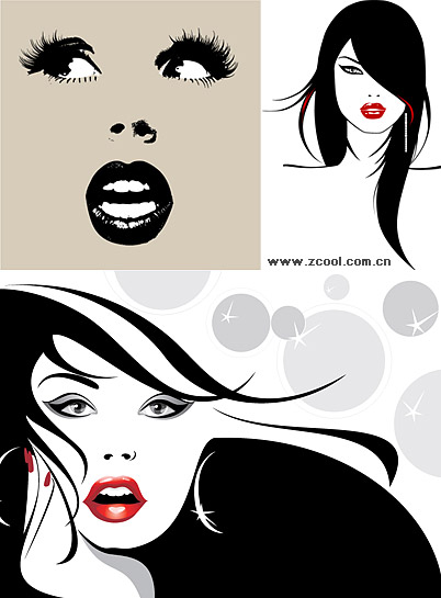 vector illustrations of female material