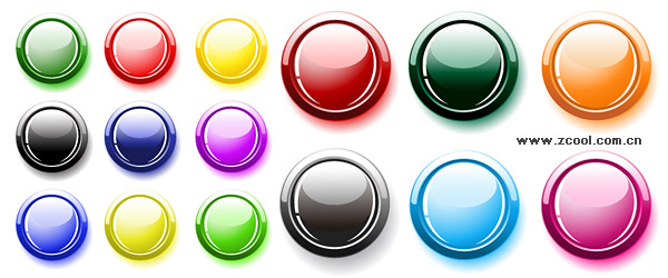 Many button colors Crystal round vector material