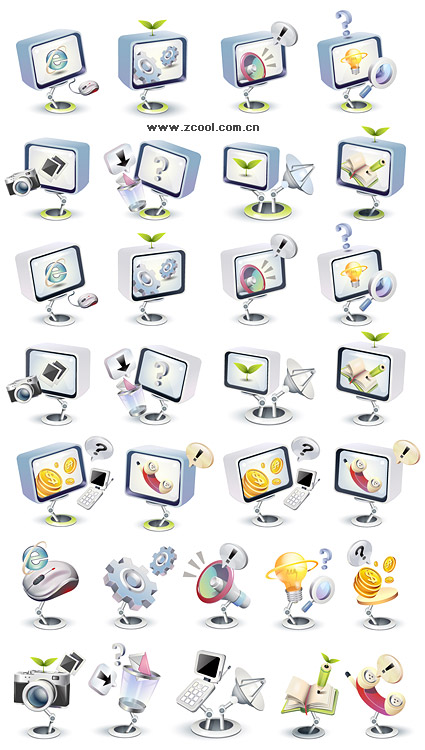 High-tech three-dimensional icon style vector material-3