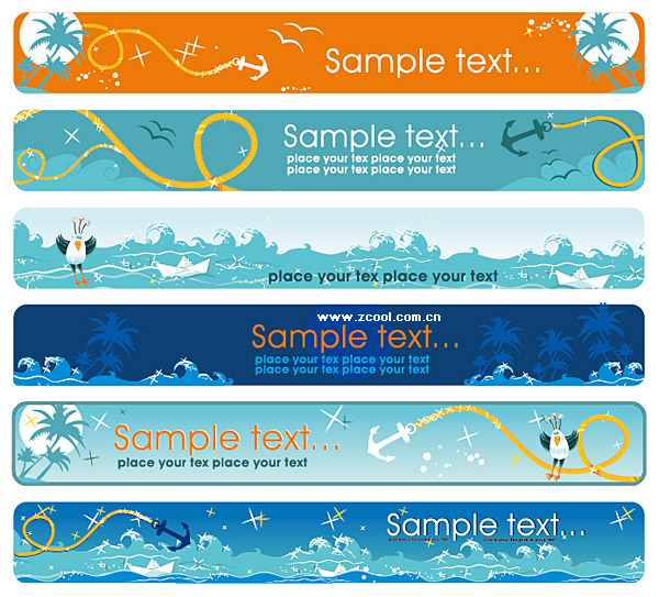 Sea theme Vector banner material