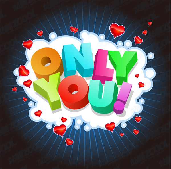 Three-dimensional ONLY YOU! Vector material