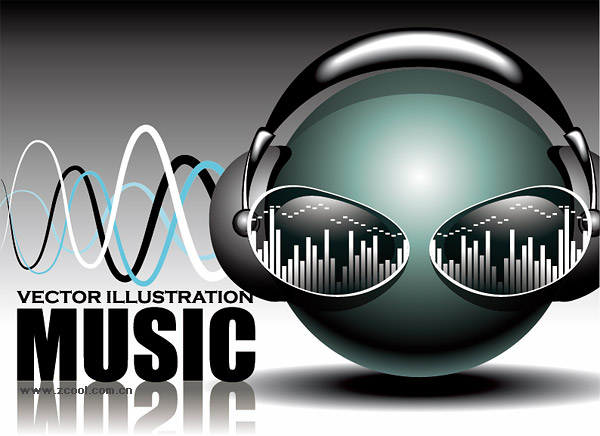 Cool music vector material