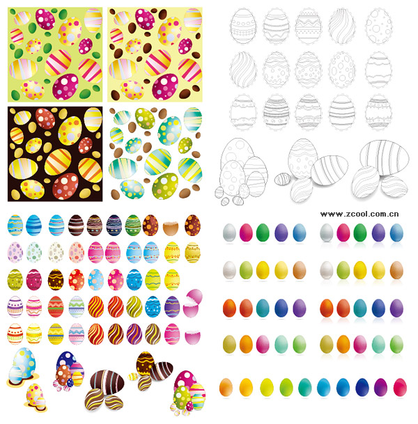 Easter eggs Vector variety of materials