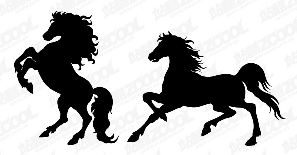 Horse silhouette vector material-2