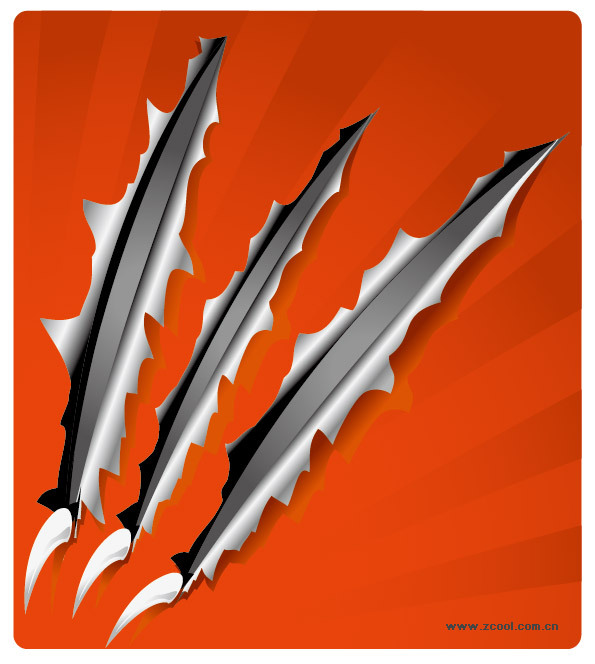 Claws cut through the paper material vector