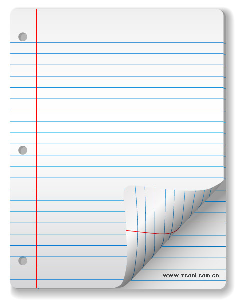 Vector blank notebook paper material
