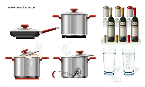 Red wine glass tableware vector material