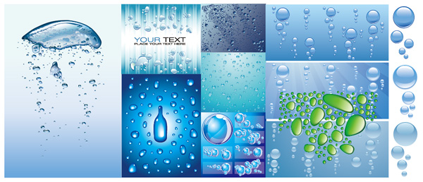 Variety of water vector background material