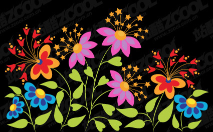 Lovely butterfly shaped flowers vector material