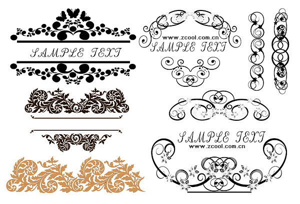 Practical fashion exquisite lace pattern vector material