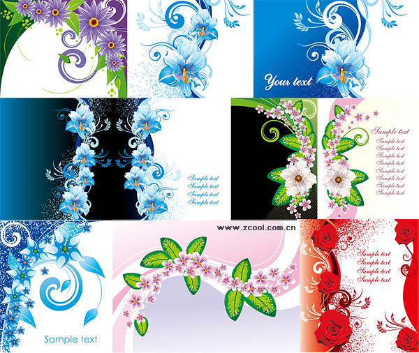 exquisite flower pattern vector material