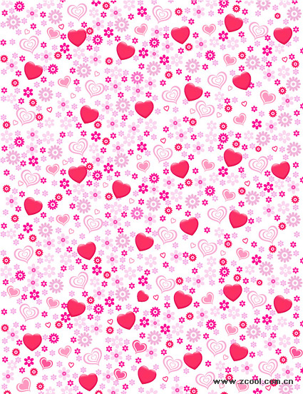Lovely heart-shaped flowers vector background material