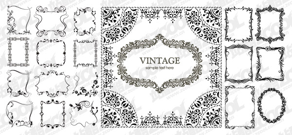 Vector number of beautiful and practical material lace