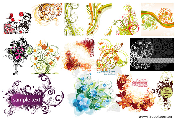 Exquisite fashion pattern vector material package-1