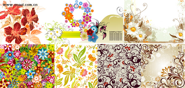 Exquisite fashion pattern vector material package-2