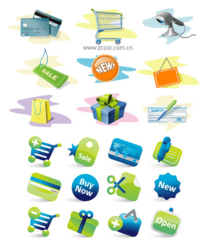 2 sets of icons to vector material