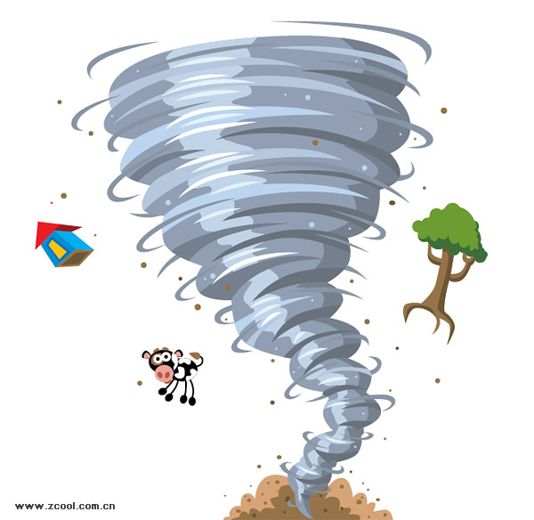 Tornado cartoon vector material