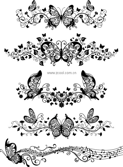 Beautiful butterfly pattern vector material