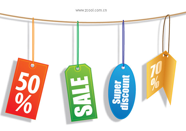 Sales discount decorative material label vector