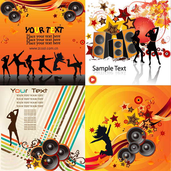 The trend of music vector background material