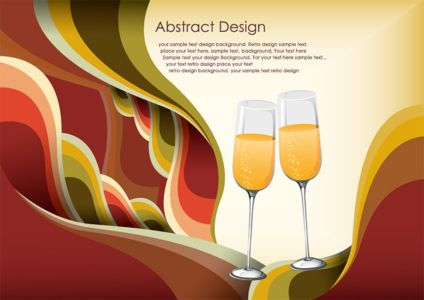 Champagne glasses Vector background material trends