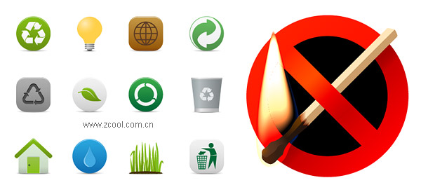 Environmental protection and the prohibition of fire material Vector icon