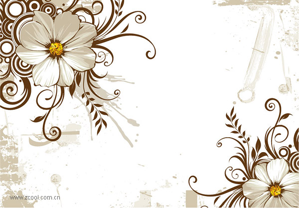 Wild chrysanthemum and fashion pattern vector material