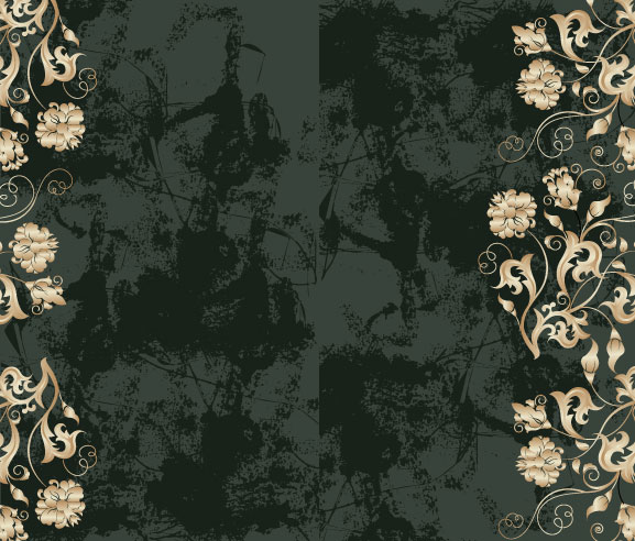 Background of ornate patterns and dirty vector material