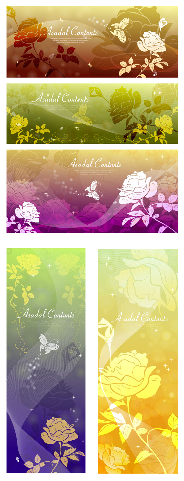 Butterfly Dream roses silhouette vector background
